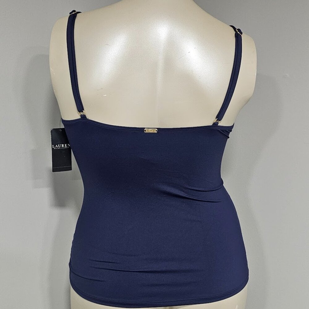 Lauren Ralph Lauren Toggle-Trim Tankini Top Navy - Picture 3 of 7